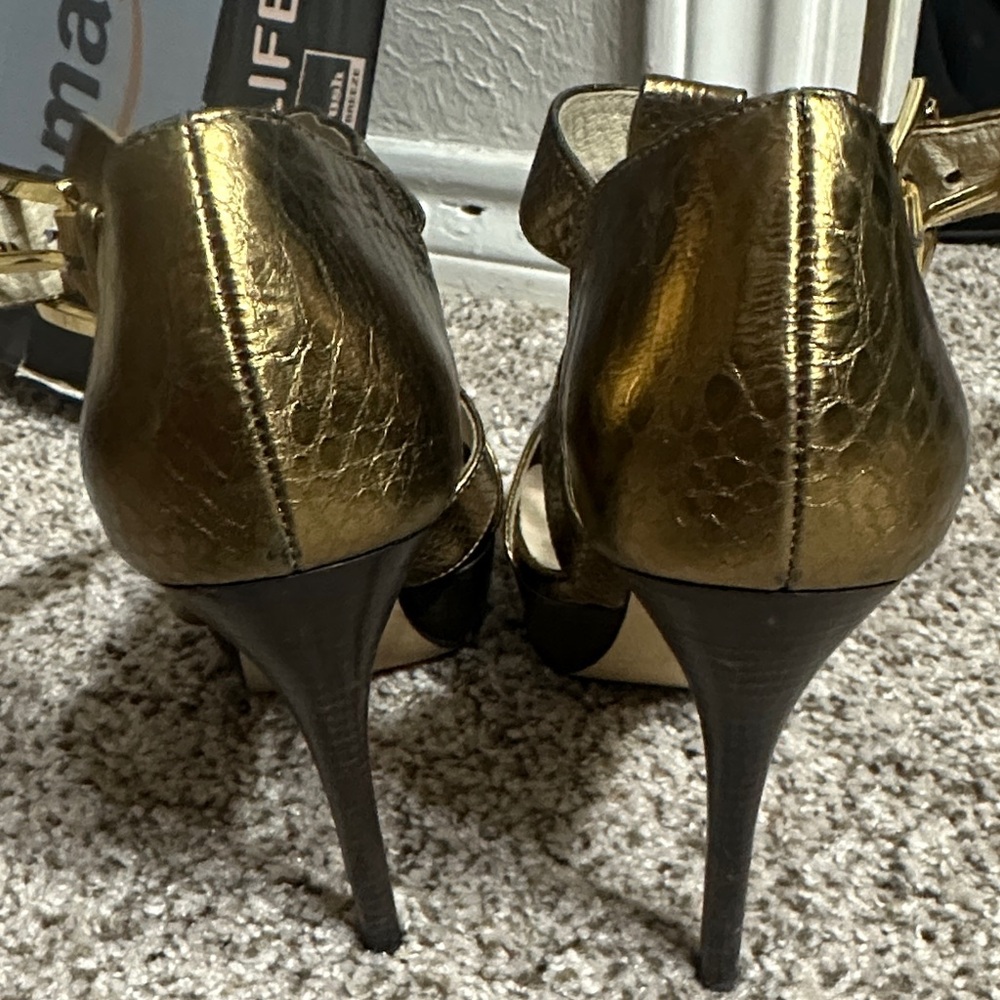 Michael Kors Metallic Gold Platform Heels - Picture 4 of 5